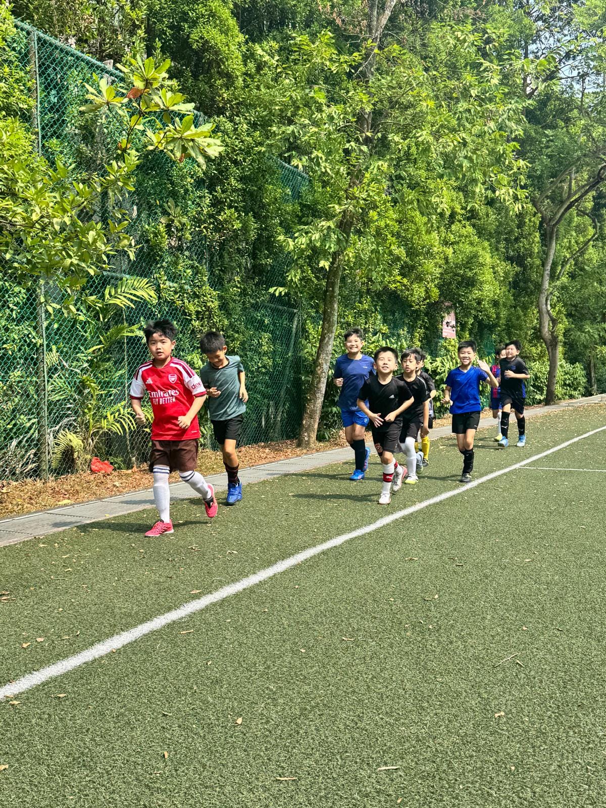 Training - running around the field
